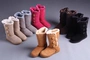 A-C43 tuyết khởi động 2017 phụ nữ mùa đông mới ấm hai lớp da ống ba khóa nữ khởi động giày boot nữ cổ thấp đế vuông