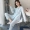 Đồ ngủ nữ mùa xuân và mùa thu dệt kim cotton dài tay áo len nhà phục vụ nữ mùa thu phần mỏng Phiên bản Hàn Quốc của bộ đồ mặc giản dị ngọt ngào