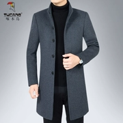 Áo khoác len lông chim gõ kiến ​​nam trung niên 2023 mới trung niên áo khoác len mùa xuân của bố