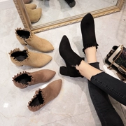Giày bốt trẻ em 2018 xù dày với giày Martin giày nữ mùa thu và giày mùa đông retro Giày bốt Chelsea