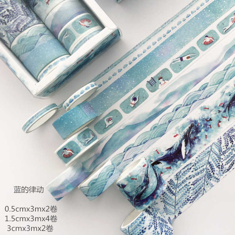 The Rhythm Of Bluebox-packed Hand account Paper and tape Gift set  Ins wind Cartoon Pink girl Stickers Hand account source material Decorative painting