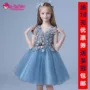 2018 mới cô gái nhỏ ăn mặc ngắn màu xanh hoa cô gái hôn váy cưới Liuyi hiệu suất váy ren tutu thời trang cho bé
