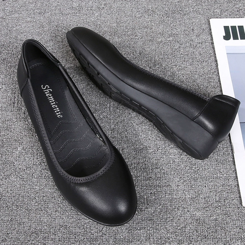 Рабочие черные туфли, униформа медсестры, демисезонная обувь для кожаной обуви, из натуральной кожи