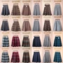 Nhật Bản ngọt ngào trường đại học mềm mại váy dài nữ mùa đông len len eo cao Một từ váy váy lưới sinh viên chân váy caro chữ a