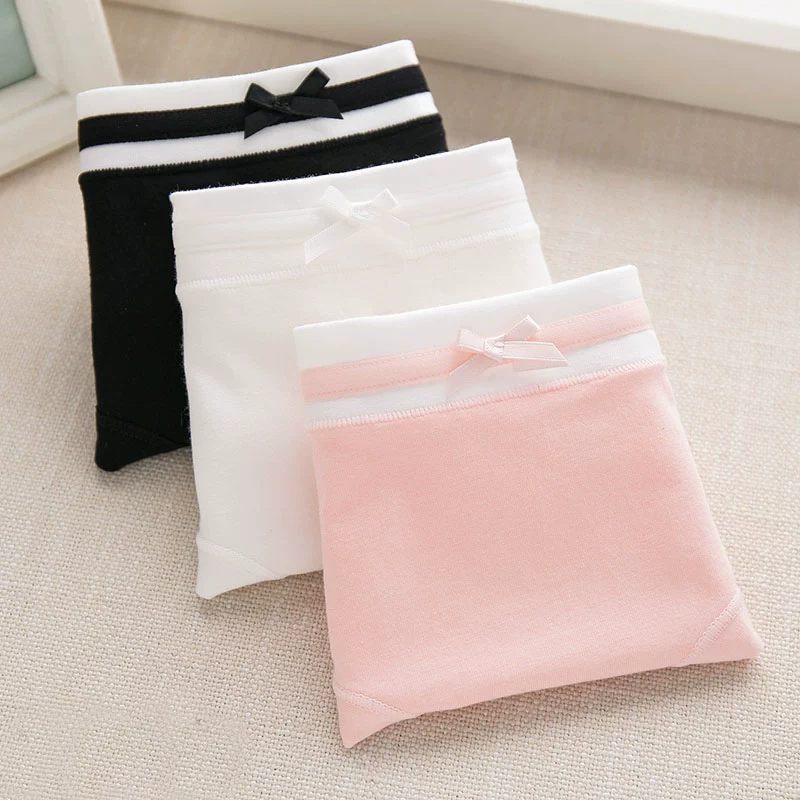 Lou Gege 3-pack vải cotton không có dấu vết tóm tắt cotton mid-eo gợi cảm cộng với size đồ lót nữ - Nam giới