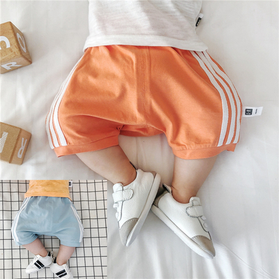 婴儿夏季短裤宝宝大屁屁pp裤可开档0-1岁新生儿松紧热裤3-6-9个月