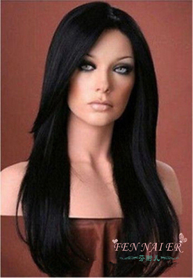 taobao agent Fenner Foreign Trade Heat Sales Black Partial Landlinter Bangs Long -Hair Rose Network Spot European and American Wig W204