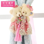 rèm cửa ren Creative khóa dây đai hoa gắn liền với Hàn Quốc dễ thương phim hoạt hình gấu rèm màn rèm Clip màn với hoa - Phụ kiện rèm cửa