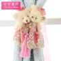 rèm cửa ren Creative khóa dây đai hoa gắn liền với Hàn Quốc dễ thương phim hoạt hình gấu rèm màn rèm Clip màn với hoa - Phụ kiện rèm cửa ray rèm cửa