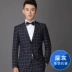 Mùa xuân và mùa thu cho nam Bộ đồ kẻ sọc nam Hàn Quốc suit nam Suit phù hợp