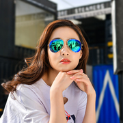 Net red sunglasses nữ 2018 new phân cực retro ếch gương nam phản quang sunglasses vòng mặt hộp lớn lái xe gương