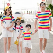 Cha mẹ mặc con hè 2019 mới cầu vồng nước ngoài gia đình gas ba gia đình hè mẹ và con gái mẹ và gia đình con - Trang phục dành cho cha mẹ và con