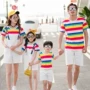 Cha mẹ mặc con hè 2019 mới cầu vồng nước ngoài gia đình gas ba gia đình hè mẹ và con gái mẹ và gia đình con - Trang phục dành cho cha mẹ và con quần áo bé trai