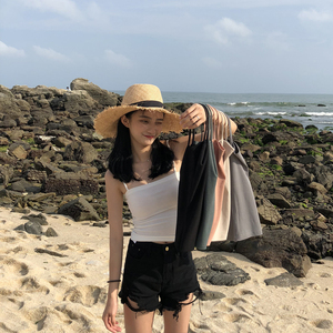 Dora Chaoren Hall Hồng Kông hương vị retro chic màu rắn mỏng giảm béo mặc đáy vest tops nữ triều