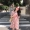 Hồng Kông hương vị retro chic đầu mùa thu 2018 mới V-Cổ eo cao là mỏng ngắn tay đầm sóng điểm Một từ váy ngắn nữ váy chữ a liền công sở