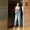 Dora Chaoren Hội Trường Hồng Kông hương vị retro chic slim vest + mảnh quần jean cao eo chín điểm bib nữ mùa hè quần áo nữ