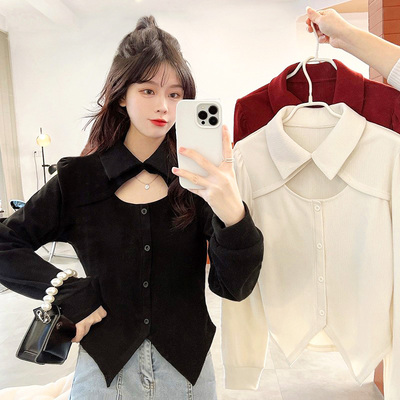 taobao agent Sexy knitted sweater, red top, plus size