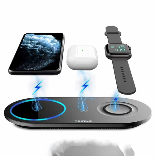 Подходит для TECTAG 10W FAST3 Сочетание Apple Device Family Bar Беспроводная зарядная плата iPhone Apple Watch AirPods Qi Miq-W20 Беспроводная зарядка