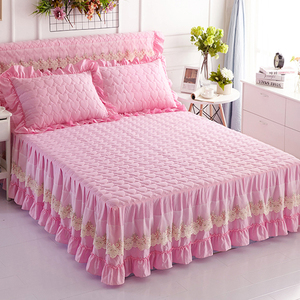 Rửa bông chần độn giường ren váy giường bìa mảnh duy nhất 1.8 Simmons nệm trượt bảo vệ bìa trải giường giường váy