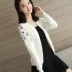 Mùa xuân và mùa thu 2017 phụ nữ mới của áo len màu rắn mỏng thêu áo len cardigan của phụ nữ coat nhỏ khăn choàng áo triều áo len thổ cẩm Cardigan