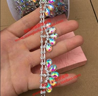 Hyun Treasure Blue Pink Yellow Black AB Color Diamond Chain Chain Change Dance Tance Chain Diamond Crown Flower