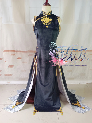 taobao agent [Pingyi Yi] Final fantasy FF14 Oriental Show Women's Set Black COS Clothing Customization