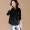 Quần áo hàng hoá ban đầu kích thước lớn Hàn Quốc phiên bản của giản dị sọc trùm đầu áo len đáy áo sơ mi của phụ nữ 2018 mùa xuân và mùa thu nạp L200 áo khoác nữ hàng hiệu