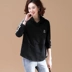 Quần áo hàng hoá ban đầu kích thước lớn Hàn Quốc phiên bản của giản dị sọc trùm đầu áo len đáy áo sơ mi của phụ nữ 2018 mùa xuân và mùa thu nạp L200 áo khoác nữ hàng hiệu Áo len