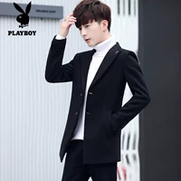 Áo khoác len Playboy nam ngắn phần mỏng dày mùa đông thanh niên thường mặc áo khoác len áo vest nam đẹp