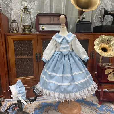 taobao agent [XMYA] BJD baby clothing four or six points skirt giant baby dress big six -point small cloth salon sailor blue