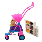 Barbie phụ kiện mô phỏng đồ nội thất [pet dog + pet đẩy] trẻ em chơi nhà đồ chơi dưới 8 nhân dân tệ
