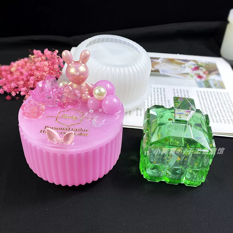 Xiaowo Wo DIY Patch Drills Mandarin Storage Box Mold Drops Crystal Drops Material Striped Storing Tibetan Mold