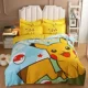 Cotton Hoạt Hình Pikachu Bộ 4 Bộ Chăn Ga Giường Ga Giường Cotton Bé Trai Trẻ Em Giường Học Sinh 3 bộ