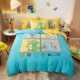 Cotton Hoạt Hình Pikachu Bộ 4 Bộ Chăn Ga Giường Ga Giường Cotton Bé Trai Trẻ Em Giường Học Sinh 3 bộ