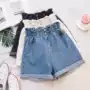 Hàn Quốc phiên bản của quần short denim nữ 2018 mùa hè kích thước lớn chất béo mm đàn hồi eo lỏng mỏng chân rộng eo cao một từ nóng quần quần jean nữ ngắn