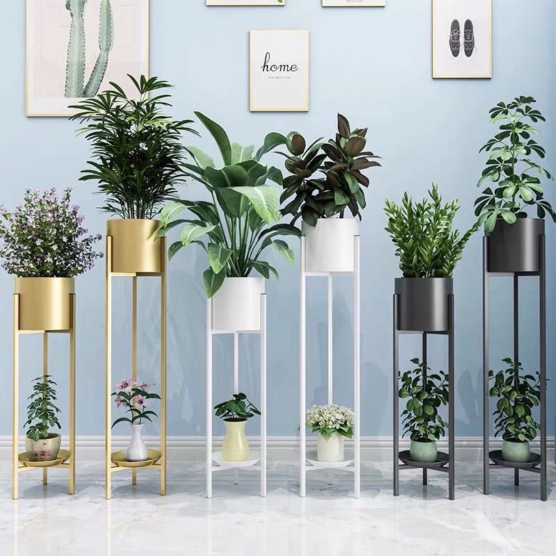 kệ sắt trồng cây ban công Phong cách Bắc Âu trong nhà bằng sắt rèn nhỏ Giá đỡ hoa phòng khách ban công Giá đỡ hoa đứng đơn giản hiện đại pothos chậu hoa giá đỡ nhiều lớp thanh lý kệ trồng rau kệ hoa ban công