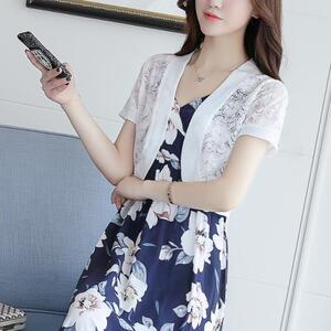 Hoang dã nhỏ khăn choàng mùa hè ren openwork cardigan vest mỏng bên ngoài ngắn tay kích thước lớn áo ngắn ngắn nữ quần áo chống nắng