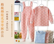 18 bộ yếm cotton chải kỹ mới được thiết lập cho cửa hàng quần áo trẻ em chải kỹ mùa thu quần dài