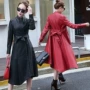 Áo gió nữ bằng da Hained mới của nhà ga châu Âu trong đoạn dài khí chất cỡ lớn Slim là mùa xuân mỏng và mùa thu áo khoác da thời trang áo nữ