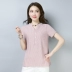 Áo thun cotton và vải lanh tay ngắn cho nữ 2019 hè mới che bụng đã mỏng mỏng size lớn trắng lanh top - Áo phông áo phông dài tay Áo phông