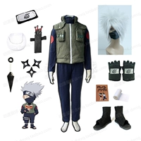 Hot cờ Kakashi cosplay quần áo Naruto nam quần áo trên vest vest giày bảo vệ toàn bộ đồ ngủ cosplay mèo