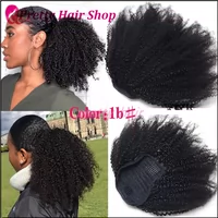 4C Afro Kinky Ponytail Clip in Pony Tail Indian Human Hair