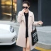 Chống giải phóng mặt bằng len áo khoác nữ phần dài Hàn Quốc phiên bản 2018 mới dày mùa thu và mùa đông mô hình trên đầu gối áo len Trung bình và dài Coat