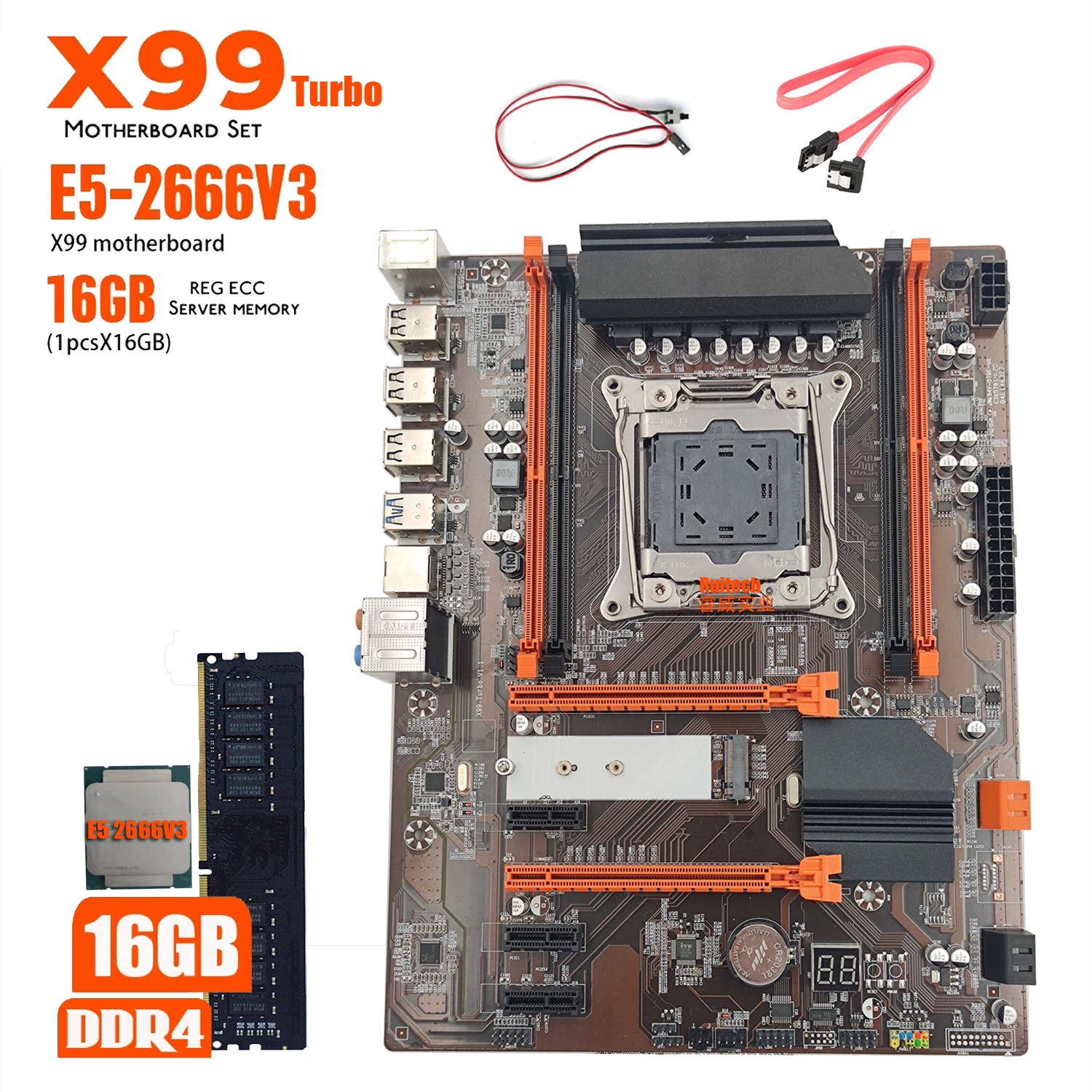 Новая X99 Turbo DDR4 настольная материнская плата студийная игра с памятью 1 16G 2666v3