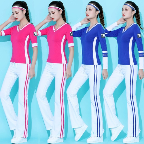 Модный танцующий спортивный костюм для спортзала, короткий рукав