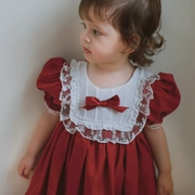 Tây Ban Nha gió cô gái trẻ em bé màu đỏ công chúa váy sinh nhật trang phục năm mới - Váy
