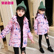 Áo khoác bé gái cộng với nhung ba trong một có thể tháo rời ngoài trời mặc thường ngày mùa đông dày áo gió cho trẻ em