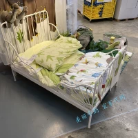 [Ikea Ikea Homencic покупка] Милонг ​​может добавить длинную кровать, детка, железная телескопическая кровать с кровати с кровати.