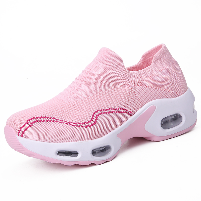 2099 Pink Socks And ShoesSpring and summer light Socks elastic force Lazy shoes female air cushion increase Hiking shoes black leisure time work Cloth shoes Mom shoes