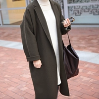 Chống mùa giải phóng mặt bằng mùa thu và mùa đông mới lỏng Hàn Quốc phiên bản của dài phù hợp với cổ áo khí len áo khoác ren áo len nữ áo khoác nữ hàn quốc